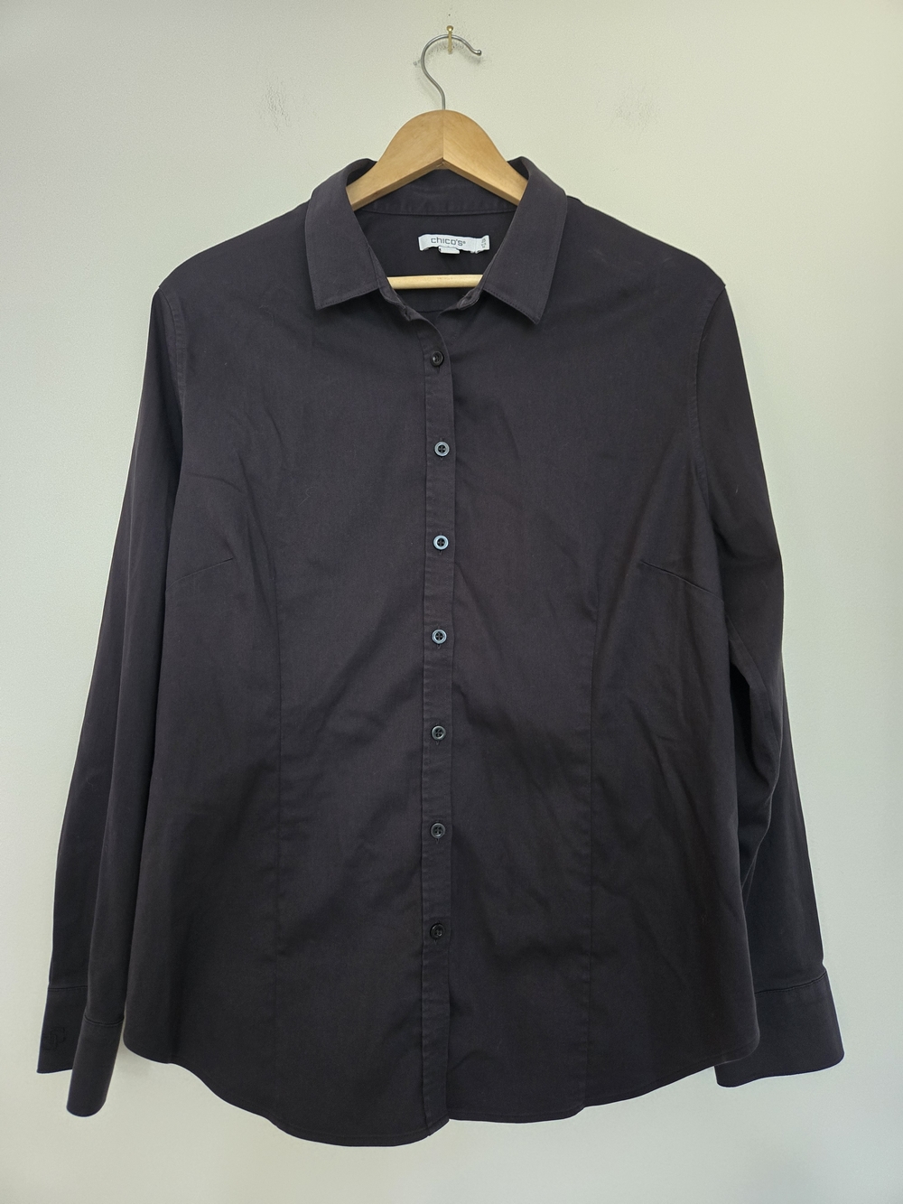 Chico's Men's Black Button-Front Long-Sleeve Shirt